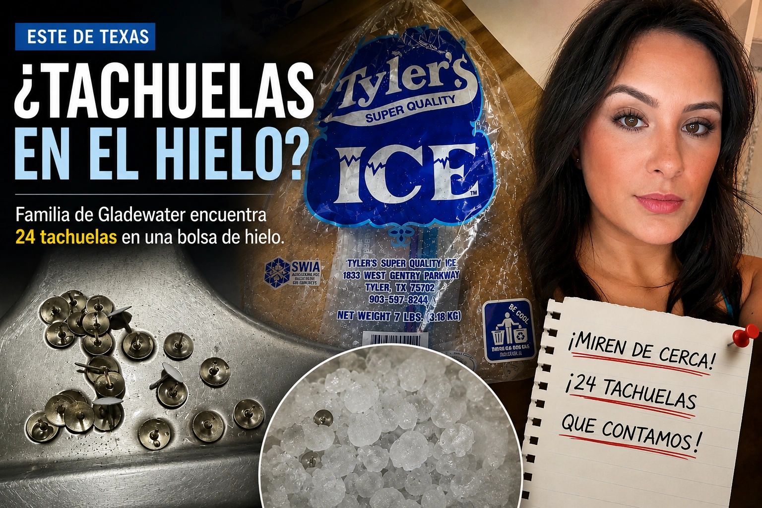 Familia de Gladewater reporta encontrar tachuelas dentro de bolsa